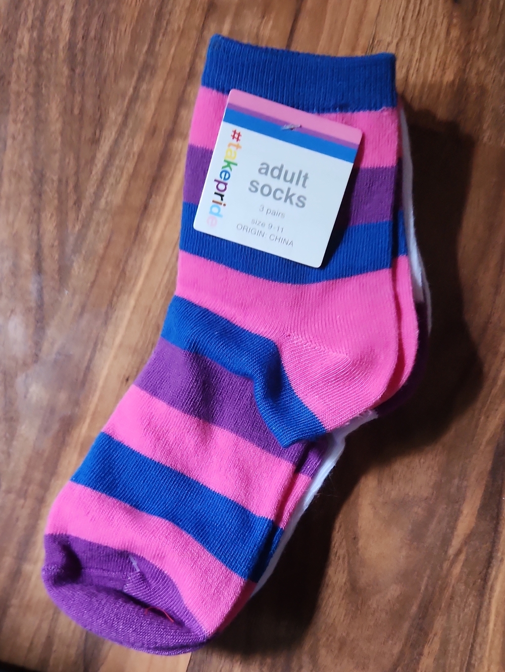 NWT Bisexual Pride Adult Sock 3 Pack